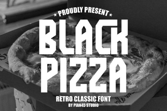 Black Pizza Font: Bold Vintage Sans Serif for Crafters