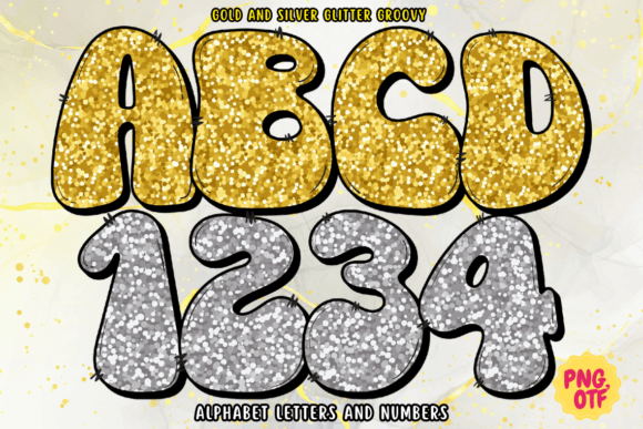 Gold and Silver Glitter Groovy
